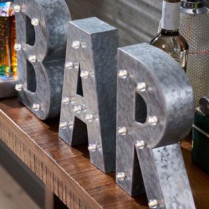 galvanized bar letters