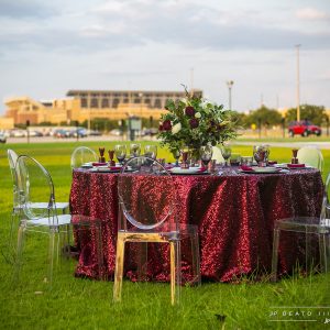 Aggie Maroon Sequin Tailgate Set Up