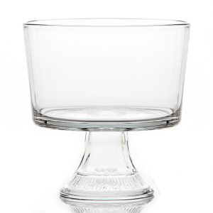clear glass trifle dish with pedestal