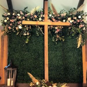 Wooden Wedding Ceremony Cross Backdrop - The Wedding Shop